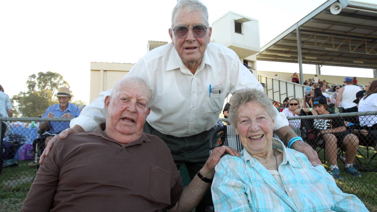 Siblings Stan Livermore of Cranbourne, Henry Livermore of Lavington and Flo Delaney of North Albury. Picture: MARK JESSER