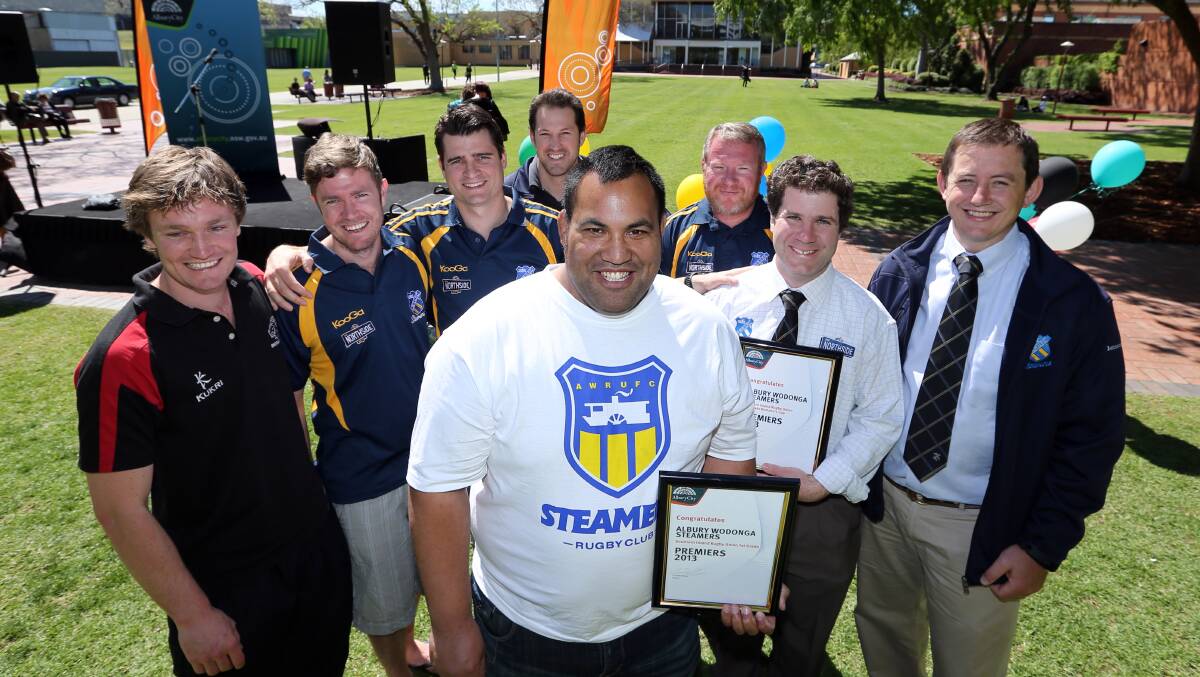 James "House" Kora at the civic reception for Albury premiers/champion sporting teams at QEII Square.