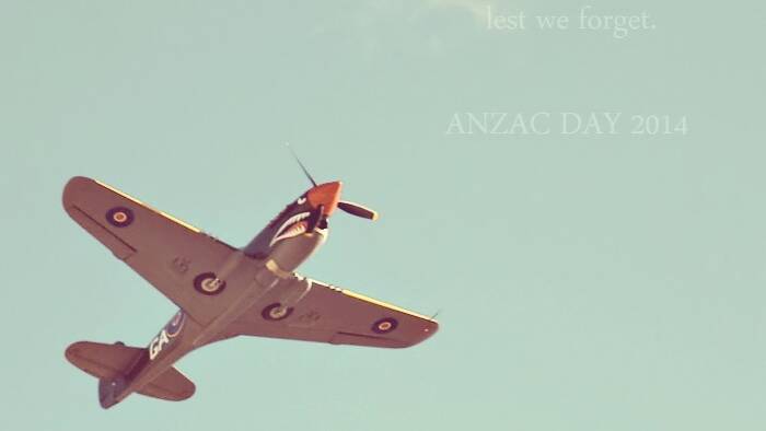 Vanessa Jagger took this shot of a military plane flying over Albury's Anzac day march. - Vanessa Jagger (iPHONE)