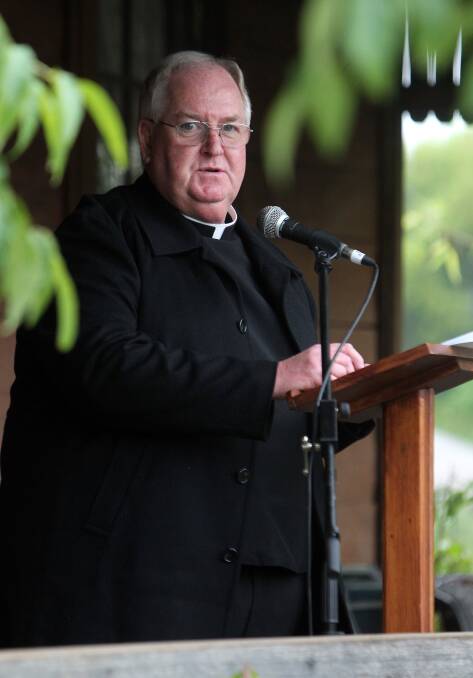  Father Brian Carey who was playing the part of Father Patrick Hartigan in the Jack Riley memorial service. 