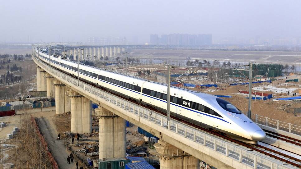 An example of a high-speed railway train in Beijing. 