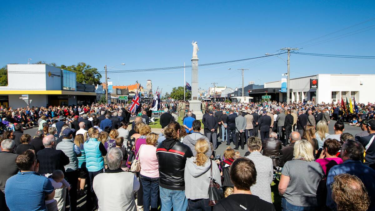 The Yarrawonga march and ceremonies attracted a large crowd. Picture: DYLAN ROBINSON