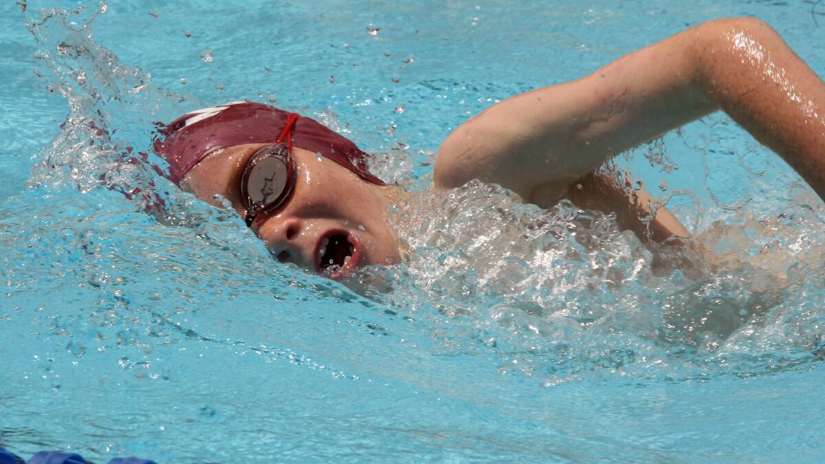 Nathan Rodgers 11, swimming for Wodonga in the 200m freestyle.