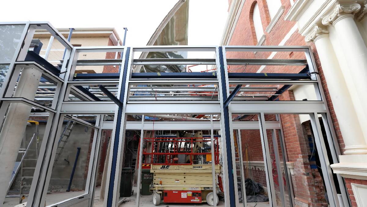 Work underway on the redeveloped Albury gallery. Picture: JOHN RUSSELL