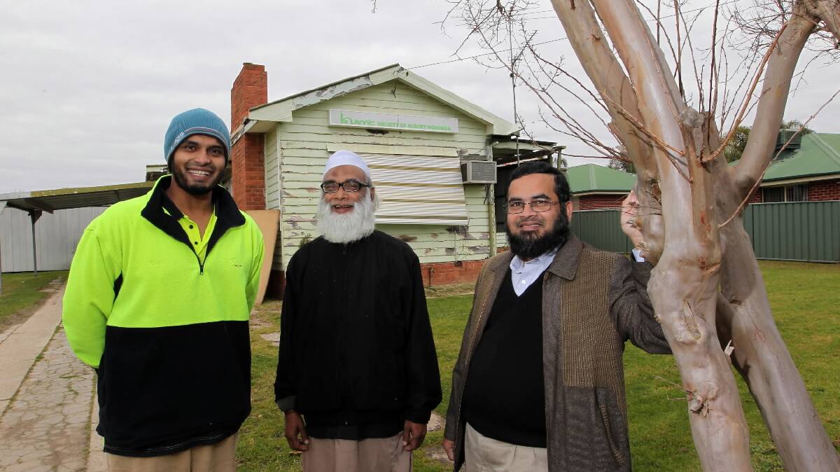  Yakub Mohammed, Gias Uddin Ahmed and Rafiqul Islam at the Islamic Society of Albury Wodonga. Picture: DAVID THORPE