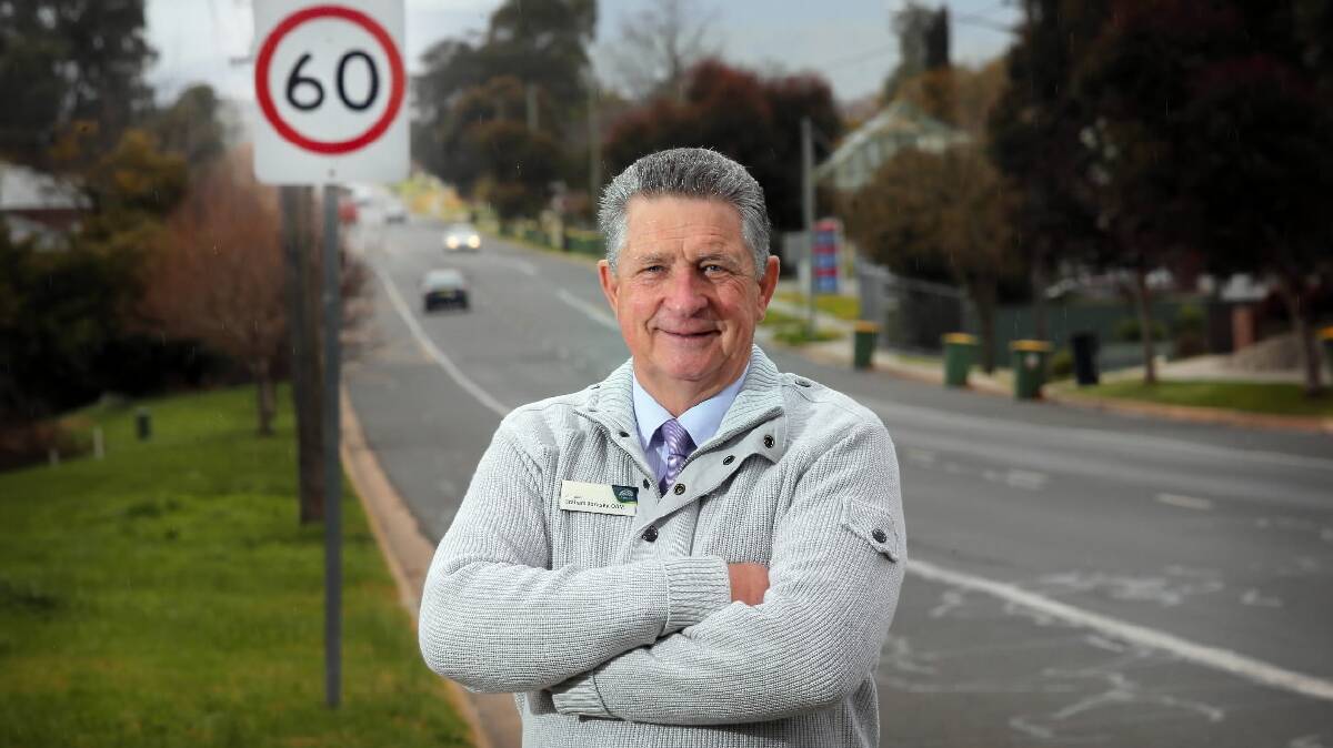 Albury Council local traffic committee chairman Graham Docksey says his personal view is that the speed limit for the section of Union Road between the Five Ways and Dallinger Road should be increased to 60km/h. Picture: TARA GOONAN