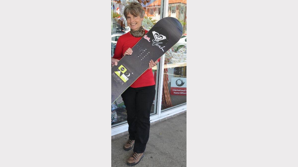 Marion Bright with one of Torah’s snowboards. 