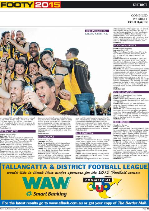 FOOTY 2015 | Your guide to the O&M season