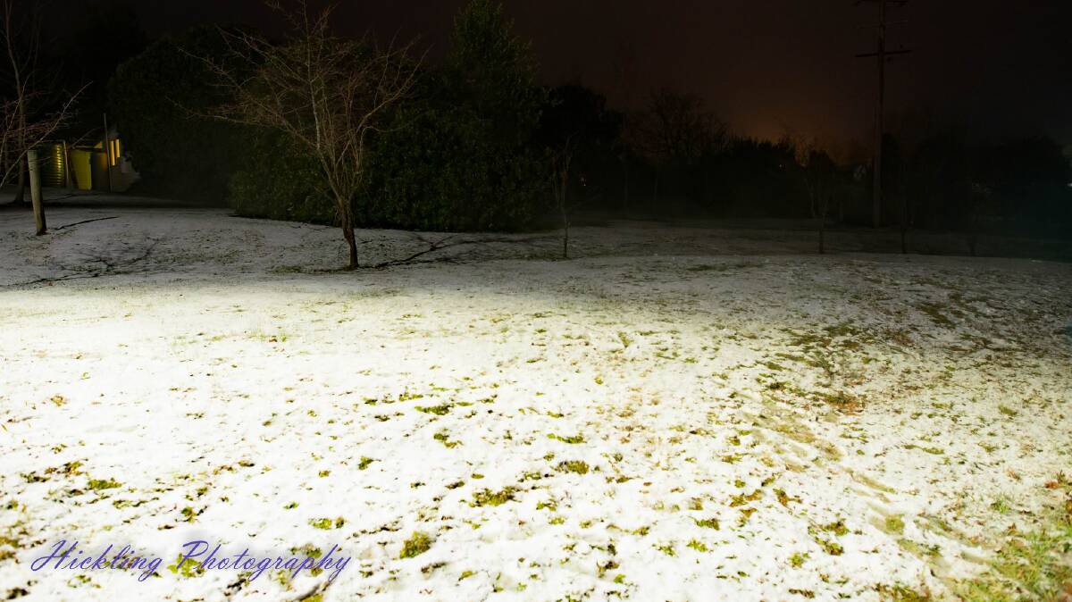 'Snow field' in Stanley. Picture: KURTIS GRAHAM HICKLING