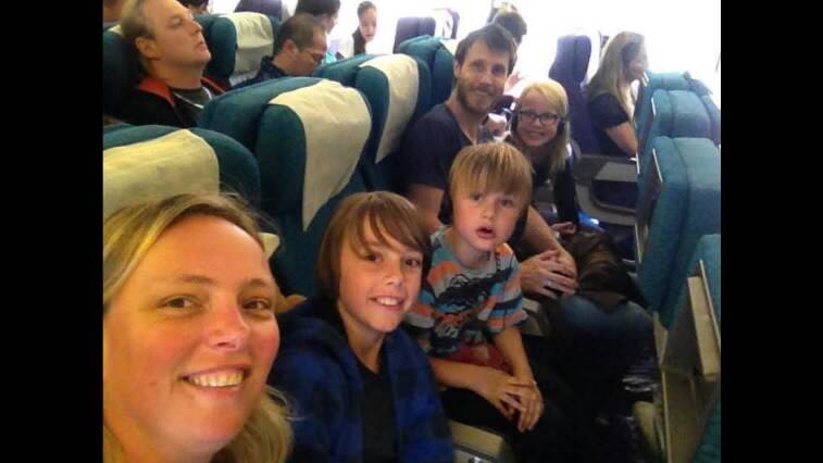 Aaron Gray-Block and his family on their Malaysian Airlines flight from the Netherlands, 10 days before the MH17 disaster.