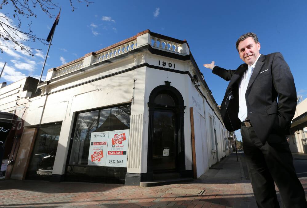 Hume Building Society branch manager Mark Murphy shows off the future home of Hume when it moves from its existing location. Picture: JOHN RUSSELL