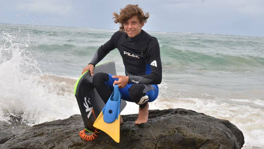 Making a difference: Port Macquarie bodyboarder Ben Collins is on a mission to surf 100 beaches in 10 days and all in the name of charity. – Photo:The Port Macquarie News