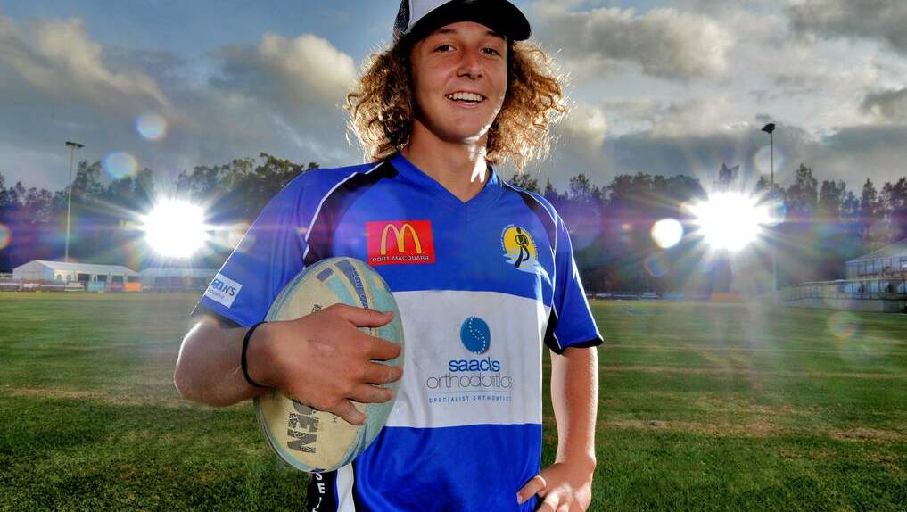 Joe Gaynor on the fly at Regional Stadium yesterday. Joe will be one of more than 4,500 particpants hitting Port Macquarie this weekend for the Junior State Cup touch football tournament.Pic: MATTHEW ATTARD - The Port Macquarie News.