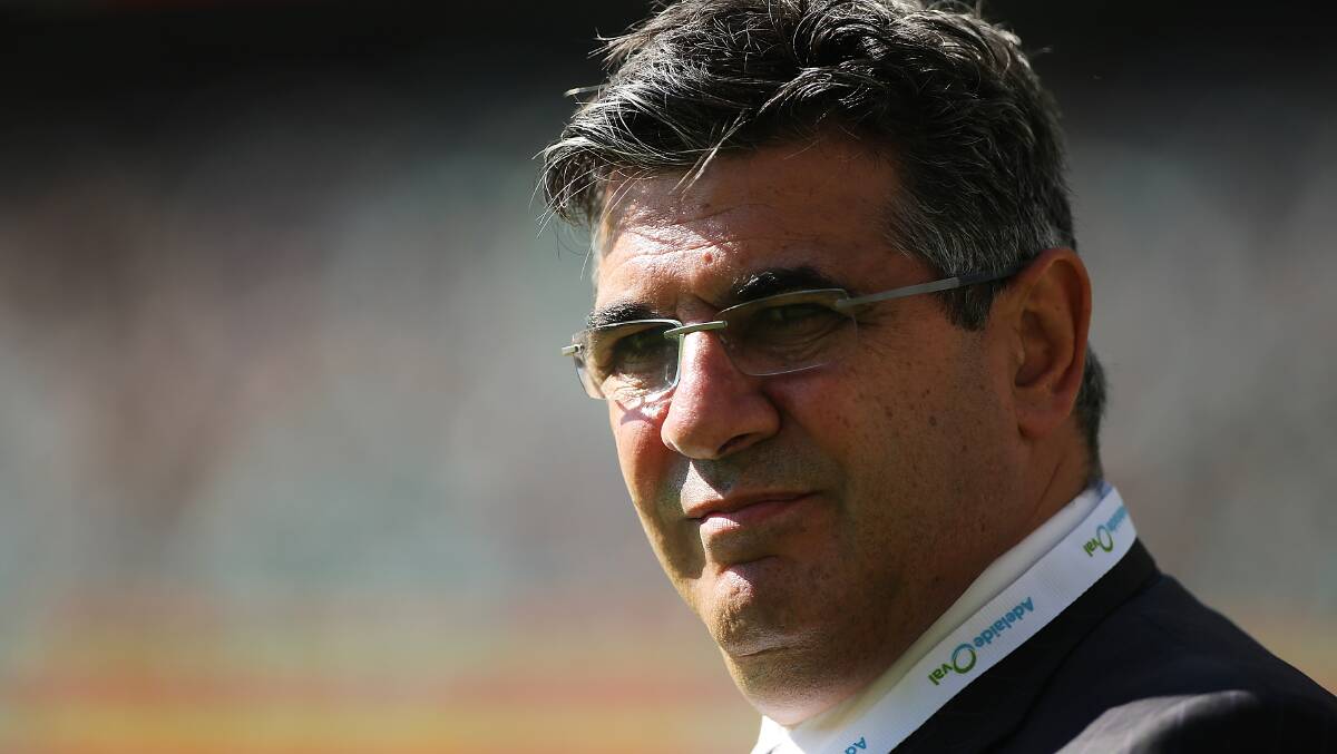 Andrew Demetriou, CEO of the AFL, looks on during the round two AFL match between the Port Adelaide Power and the Adelaide Crows at Adelaide Oval. Photos: Getty