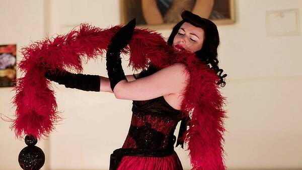 Scarlette Belle takes part in The Australian Burlesque Community hosted world's first ever attempted Guinness World Record of a non-stop 24 hour 'burleskathon' in Melbourne. Photo: Paul Jeffers 
