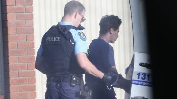 Jake Pascoe-Sullivan during an Albury arrest in February. File photo