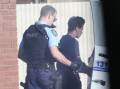 Jake Pascoe-Sullivan during an Albury arrest in February. File photo