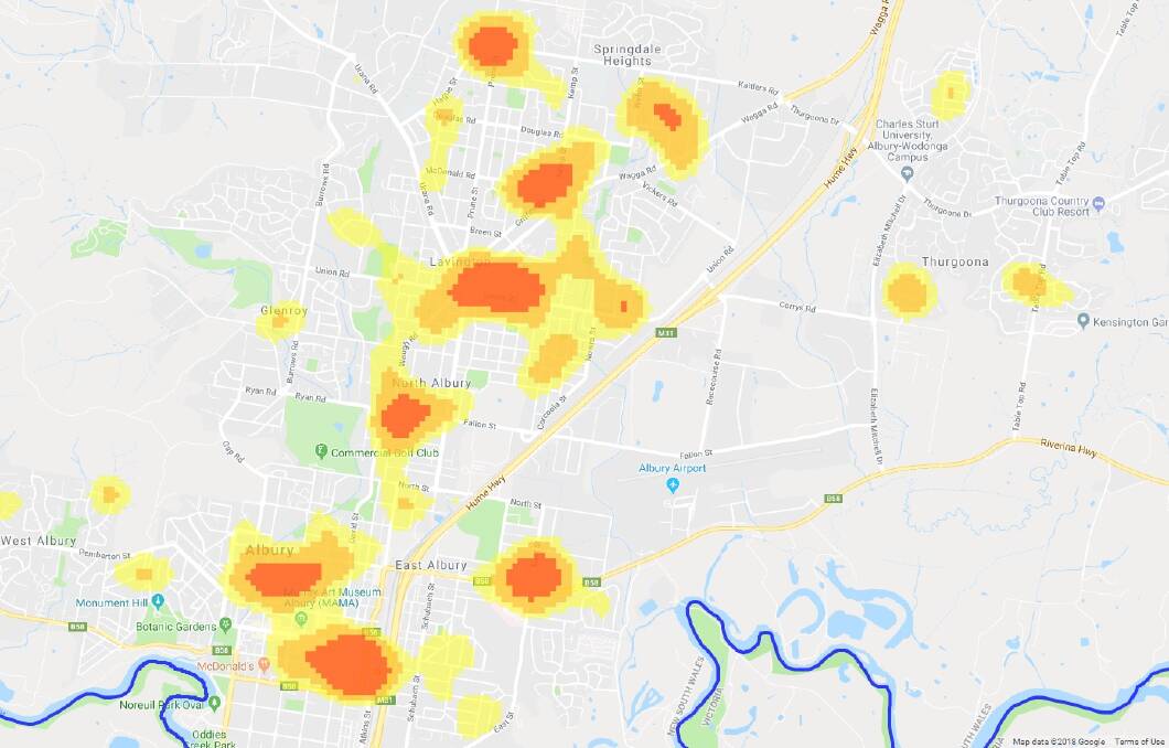 CAR THEFTS: A map showing where cars are being stolen from