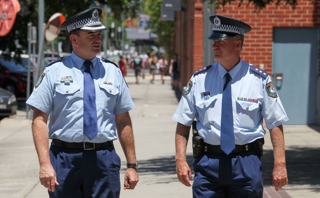 PROACTIVE: Superintendent Evan Quarmby, pictured left with Detective Sergeant Jason Irving, says there will be high visiblity policing on Sunday night. Picture: BLAIR THOMSON