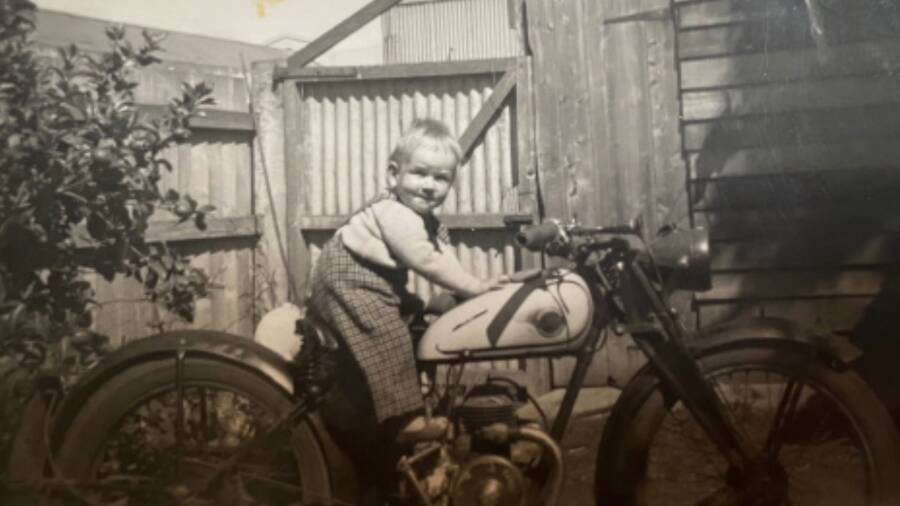 Ms Barnes said there are photographs of her father sitting on a motorbike aged one or two. Picture supplied