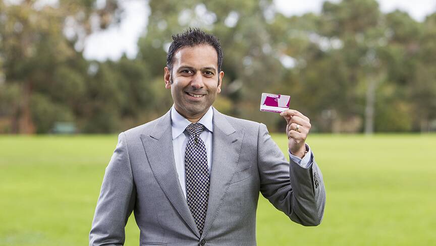 SIGN UP: Dr Rohit D'Costa with an Australian Organ Donor Register card