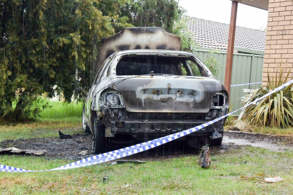 TORCHED: The car was completely destroyed by the arson attack. 