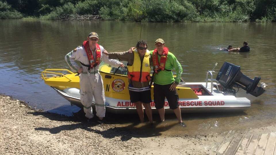 SAVED: Albury and Border Rescue Squad volunteers also saved a man whose boat become stuck in trees on the Murray River on Christmas Day