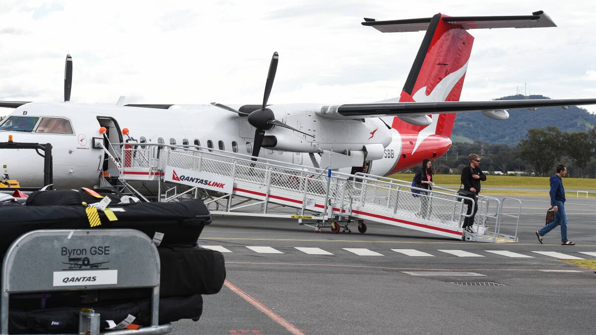 TOUCH DOWN: A file photo of a Qantas plane at Albury Airport. 