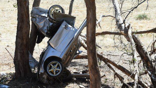IMPACT: The scene of the horrific crash which claimed four lives in Pyalong. 