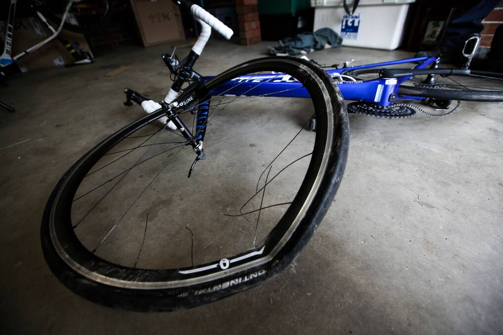 DAMAGED: Parts of the $3135 bike were warped out of shape. 