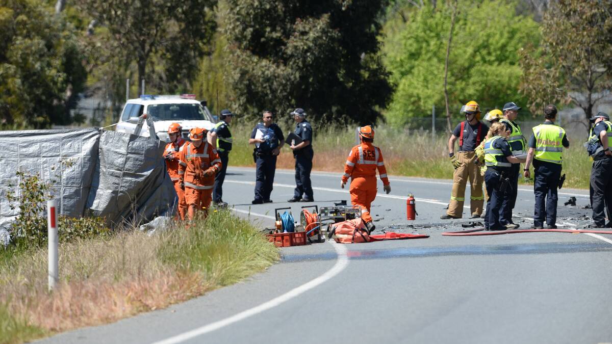 TRAGEDY: A large number of emergency service workers attended the scene. Picture: MARK JESSER