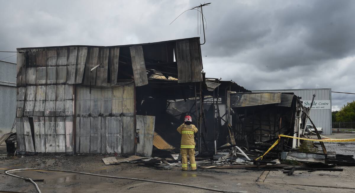 AFTERMATH: The South Albury building after the fire. Picture: MARK JESSER
