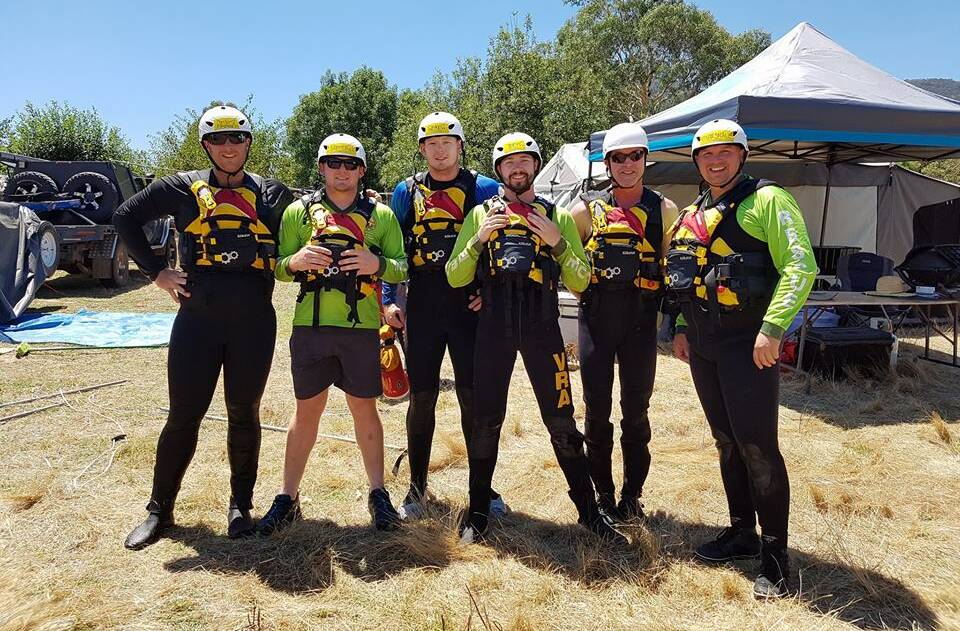 TRAINED UP: Six Albury and Border Rescue Squad members are trained in swift water rescue techniques