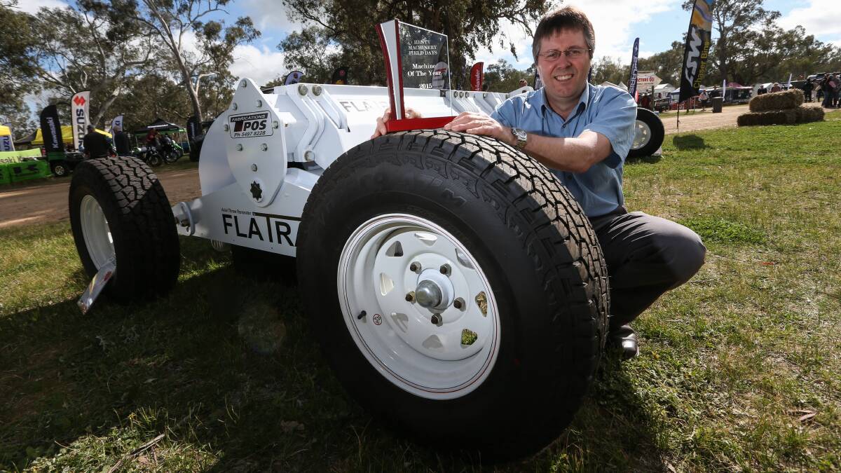 WINNER: Neale Postlethwaite with an axial throw flatrac at the Henty Machinery Field Days. Picture: JAMES WILTSHIRE