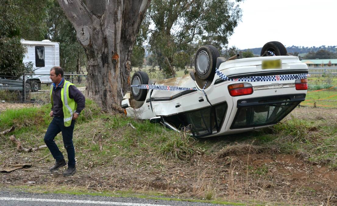 NEAR MISS: A young driver walked away from this rollover at Jindera in June. 
