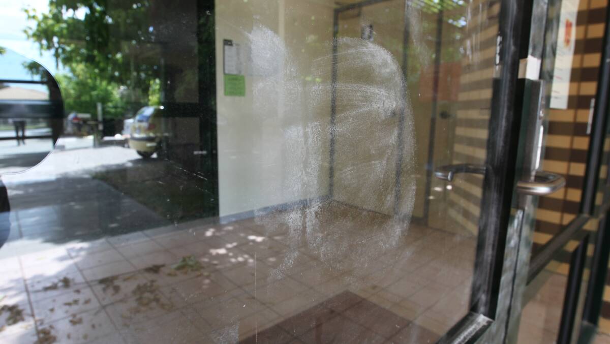 EVIDENCE: The buttock print left on the front window. 