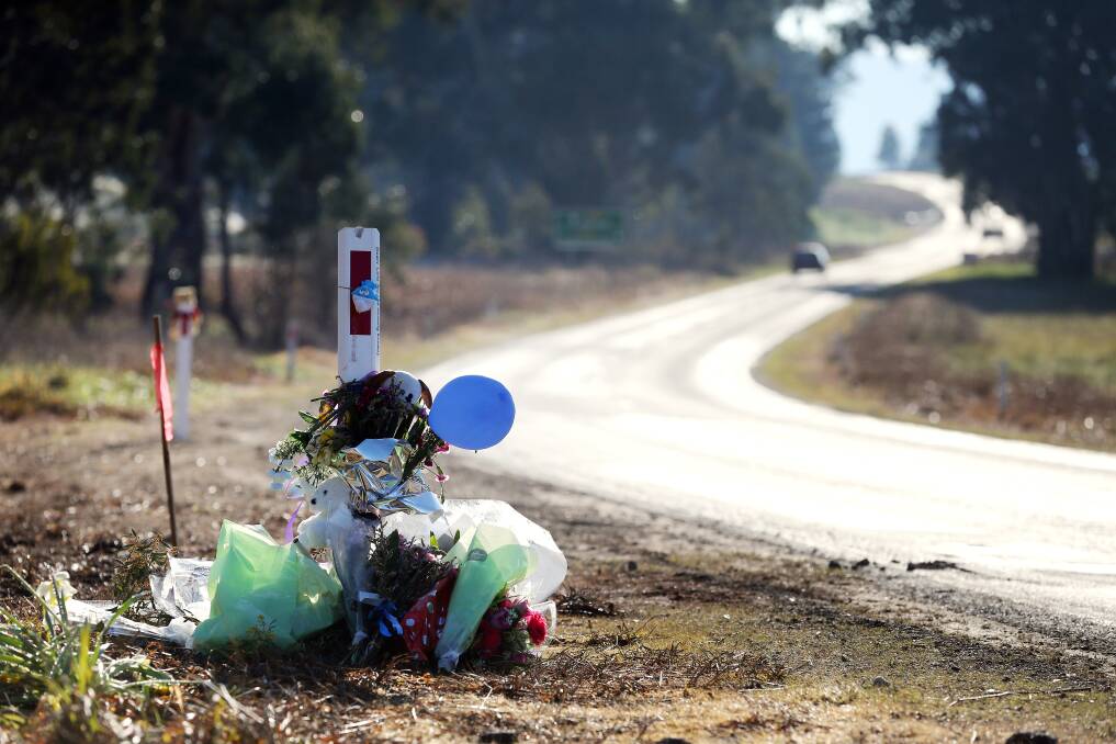 TRIBUTE: A roadside tribute left at the scene after the tragedy which states "Daddy loves you and mummy always". 