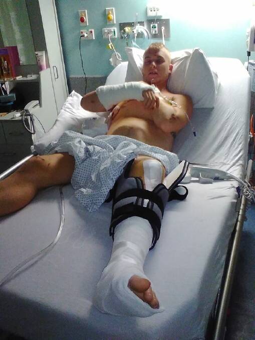 BADLY INJURED: Samuel Petrie was hospitalised with a range of injuries after the crash. 