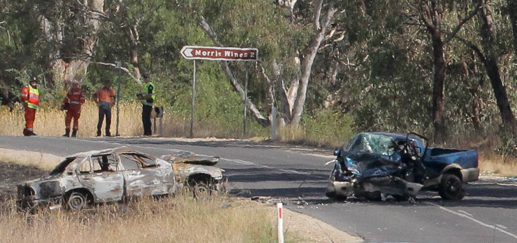 CRASH: The scene of the incident on the Gooramadda Road
