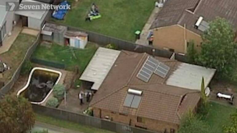 A six year old boy has died in a backyard swimming pool at Raby, in Sydney's south-west. Photo: Seven Network