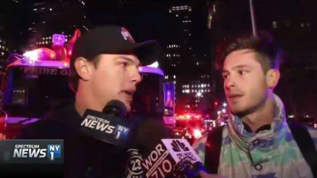Bennett Jonas, left, and Ethan Turnbull, being interviewed on local television. Photo: NY1