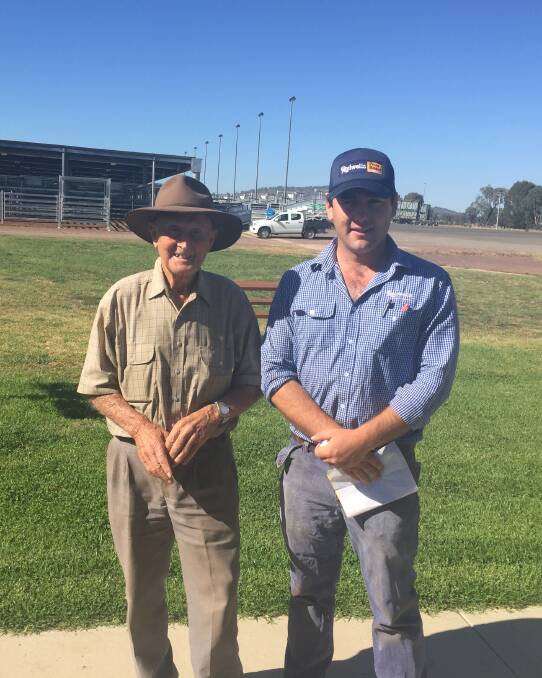 SALE: Roy Thompson, of Wangaratta, with PRL agent Murray Bullan at the NVLX.