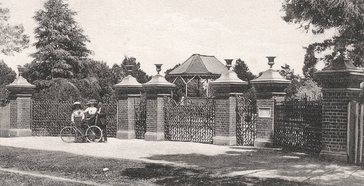 IN MEMORY: Wilkinson Memorial Gates at Albury Botanic Gardens, c1912, erected in memory of Robert Mason Wilkinson. 