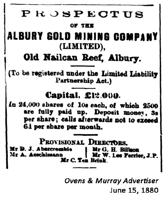 Searching for gold in the Albury district
