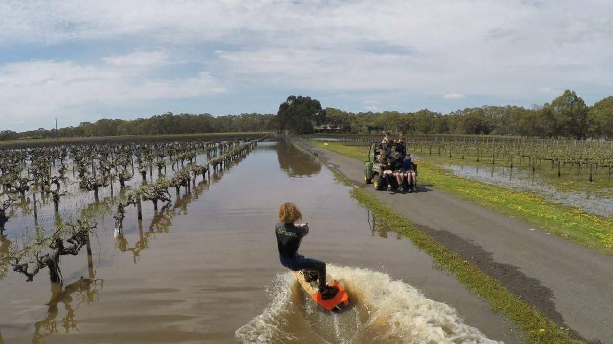 Langhorne Creek, South Australia, lad Ryland Willis gets around Lake Breeze Wines' vineyards with a less-than-conventional mode of transport.