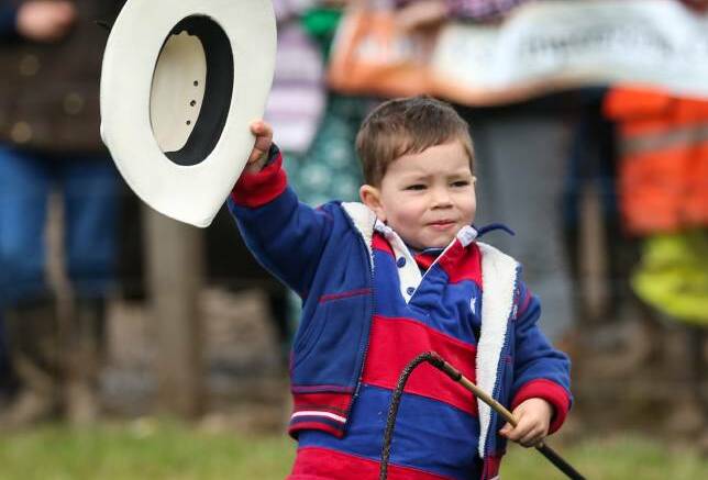 STAR: Logan Anderson, 2, has cracked whips since he was 10 months old and is believed to be the youngest person in the world to do so. Photo: JAMES WILTSHIRE