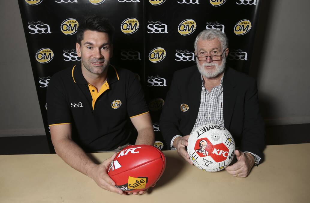 INDEPENDENT: Incoming Ovens and Murray Football-Netball League general manager Sean Barrett was unveiled by competition chairman Graeme Patterson on Wednesday.
