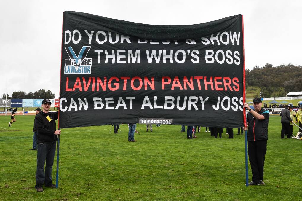 Lavington's grand final banner.