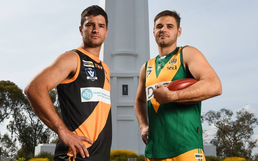 HOPPING CAMPS: Anzac Day opponents Joel Mackie and Simon Mitchelhill have played for both Albury and North Albury. Picture: MARK JESSER
