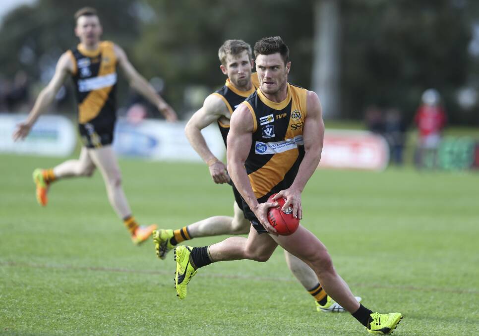 SMOOTH OPERATOR: Brayden O'Hara prepares to swing onto his damaging left boot for Albury. O'Hara and the Tigers are gunning for their third straight flag.